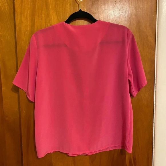 Talbot Pink Short Sleeves Women’s Covered Button Down Shirt, Size 6P - Picture 5 of 6